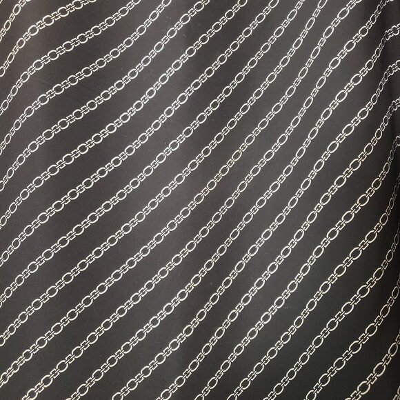 Talbots Silk Skirt Petites 14 P Lined Black White Chain Print - Picture 4 of 7
